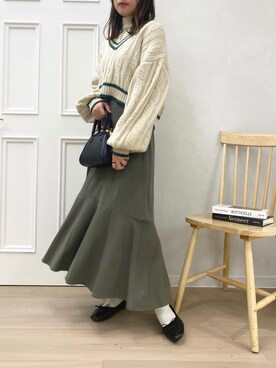 「アプレジュール」｜「アイテム（ニット/セーター）」を使った、apres_jourさん（レディース・162cm）の冬コーディネート