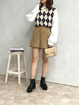「アプレジュール」｜「アイテム（ベスト）」を使った、apres_jourさん（レディース・162cm）の秋コーディネート