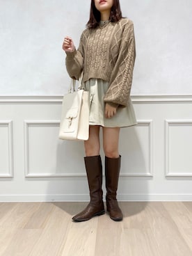 「アプレジュール」｜「アイテム（ニット/セーター）」を使った、apres_jourさん（レディース・162cm）の秋コーディネート