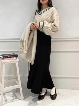 「アプレジュール」｜「アイテム（ニット/セーター）」を使った、apres_jourさん（レディース・162cm）の冬コーディネート
