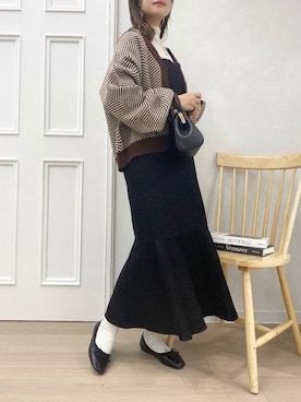 「apres jour（アプレジュール）のアイテム（ジャンパースカート）」を使った、apres_jourさん（レディース・162cm）の冬コーディネート