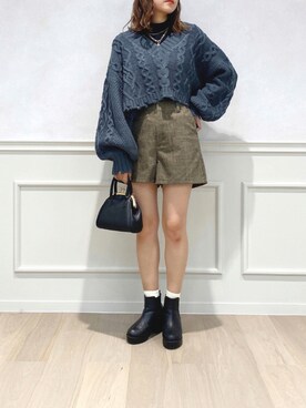 「アプレジュール」｜「アイテム（ニット/セーター）」を使った、apres_jourさん（レディース・162cm）の秋コーディネート