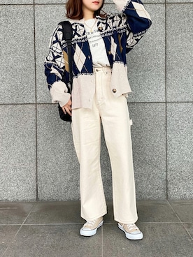 「アプレジュール」｜「アイテム（カーディガン/ボレロ）」を使った、apres_jourさん（レディース・162cm）の秋コーディネート