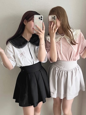「アイテム（付け襟）」を使った、apres_jourさん（レディース・162cm）の夏コーディネート