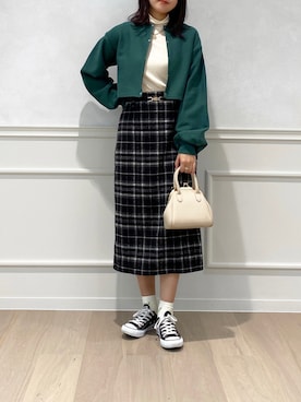 「アプレジュール」｜「アイテム（カーディガン/ボレロ）」を使った、apres_jourさん（レディース・162cm）の秋コーディネート
