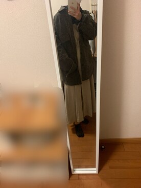 「URBAN RESEARCH（アーバンリサーチ）のアイテム（ワンピース、ベージュ系）」を使った、tsumugi さん（レディース・154cm）の冬コーディネート