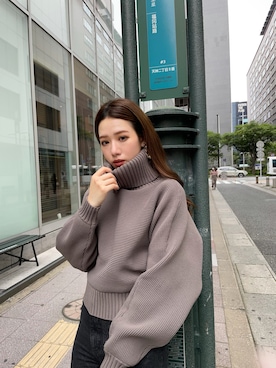 「ボリュームニット」｜「アイテム（パンツ）」を使った、miyabi uechiさん（レディース・162cm）の夏コーディネート