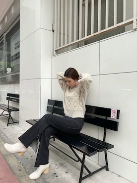 「フレアデニム」｜miyabi uechiさん（レディース・162cm）の夏コーディネート