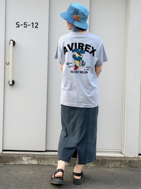 「AVIREX（アヴィレックス）のアイテム（ハット）」を使った、Rさん（レディース・161cm）の夏コーディネート