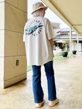 「AVIREX（アヴィレックス）のアイテム（チュニック）」を使った、Rさん（レディース・161cm）の夏コーディネート