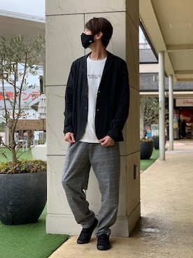 「AVIREX（アヴィレックス）のアイテム（テーラードジャケット）」を使った、akashiさん（メンズ・179cm）の春コーディネート