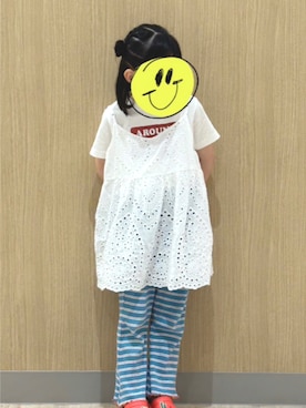 「F.O.KIDS（エフオーキッズ）のアイテム（Tシャツ/カットソー）」を使った、スライムさん（キッズ・110cm）の夏コーディネート