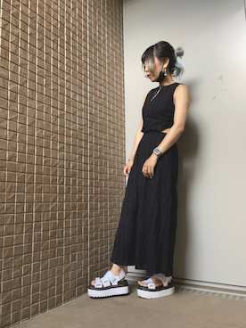 「カットオフ」｜「アイテム（ワンピース/ドレス）」を使った、マナさん（レディース・153cm）の夏コーディネート