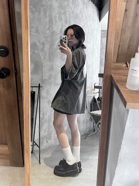 「Dr. Martens（ドクターマーチン）のアイテム（ブーツ）」を使った、MANAさん（レディース・153cm）の秋コーディネート