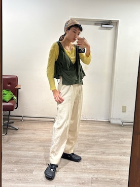 「アイテム（ストール/ショール）」を使った、miyuさん（レディース・165cm）の秋コーディネート