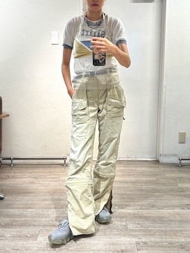 「usedのアイテム（Tシャツ/カットソー）」を使った、miyuさん（レディース・165cm）の夏コーディネート