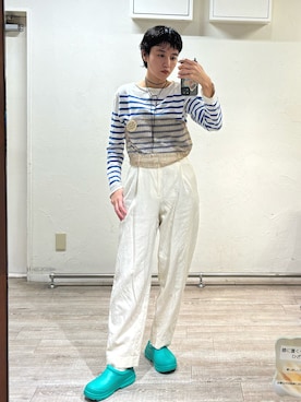 「アイテム（ストール/ショール）」を使った、miyuさん（レディース・165cm）の秋コーディネート