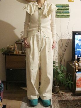 「アイテム（スリッポン）」を使った、miyuさん（レディース・165cm）の冬コーディネート