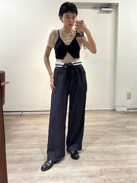 「アイテム（アンダーウェア）」を使った、miyuさん（レディース・165cm）の夏コーディネート