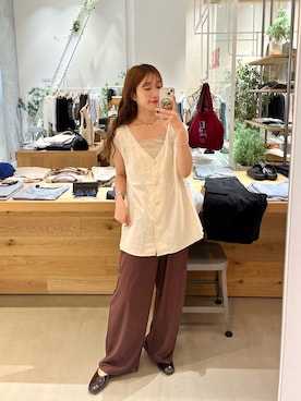 「アイテム（ベスト）」を使った、itabaさん（レディース・161cm）の夏コーディネート