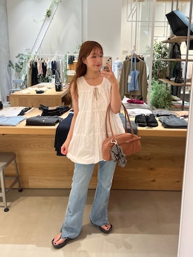 「アイテム（チュニック）」を使った、itabaさん（レディース・161cm）の夏コーディネート
