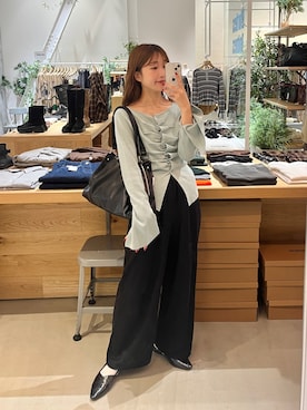 「Kastane（カスタネ）のアイテム（その他パンツ）」を使った、itabaさん（レディース・161cm）の秋コーディネート