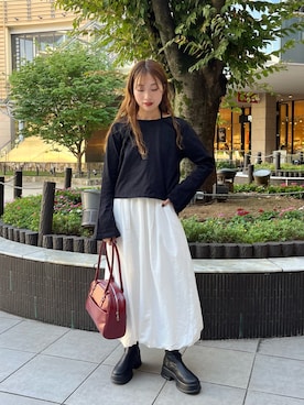 「秋」｜「アイテム（ブーツ）」を使った、itabaさん（レディース・161cm）の秋コーディネート