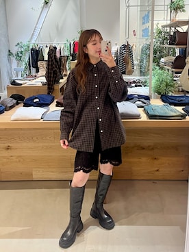 「Kastane（カスタネ）のアイテム（その他パンツ）」を使った、itabaさん（レディース・161cm）の秋コーディネート