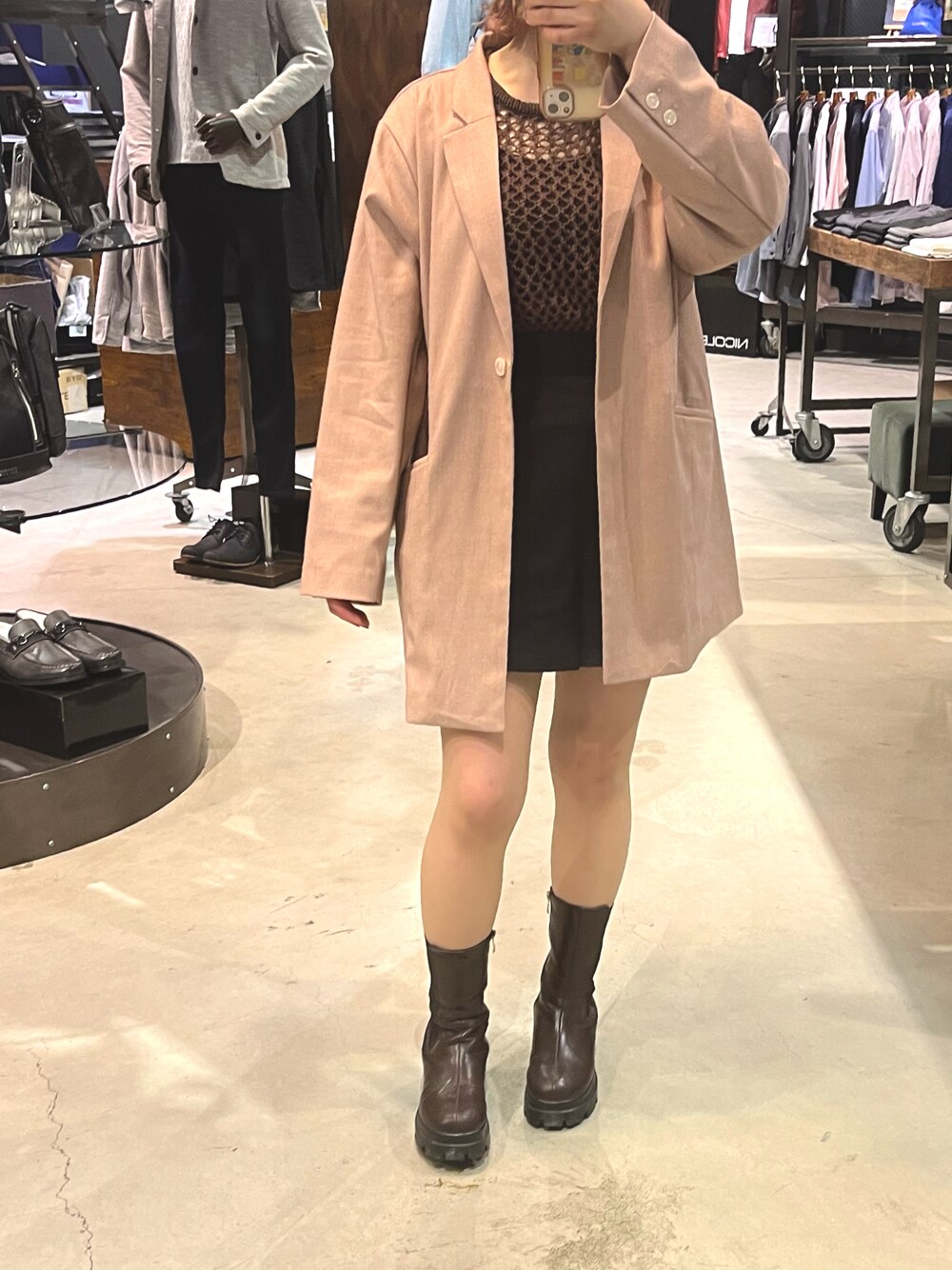「春服デビュー宣言、春、Kastane、kastane_ootd、ジャケット、低身長、出勤コーデ」｜「Kastaneの【2023SSアイテム】カルゼテーラードジャケット（テーラードジャケット、ピンク系）」を使った、tomonaさん（レディース・153cm）の春コーディネートの1枚目の写真