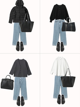 「アイテム（スリッポン）」を使った、CHEBさん（レディース・154cm）の冬コーディネート