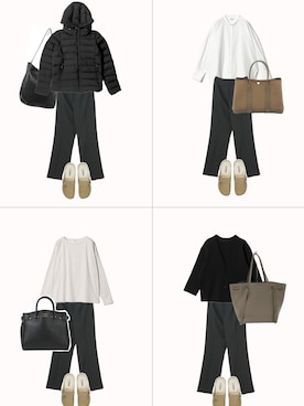 「アイテム（スリッポン）」を使った、CHEBさん（レディース・154cm）の冬コーディネート