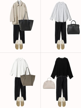 「アイテム（スリッポン）」を使った、CHEBさん（レディース・154cm）の冬コーディネート