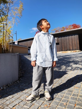 「アイテム（シャツ/ブラウス）」を使った、kotaroさん（キッズ・123cm）の秋コーディネート