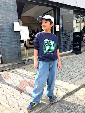 「ZARA（ザラ）のアイテム（帽子）」を使った、kotaroさん（キッズ・123cm）の春コーディネート