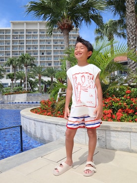 「アイテム（タンクトップ）」を使った、kotaroさん（キッズ・123cm）の夏コーディネート