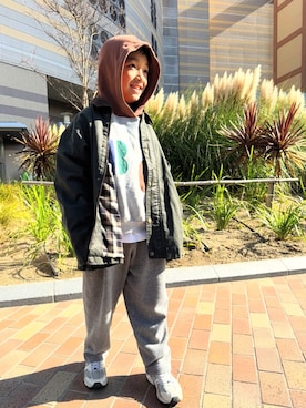 「アイテム（パンツ）」を使った、kotaroさん（キッズ・123cm）の冬コーディネート