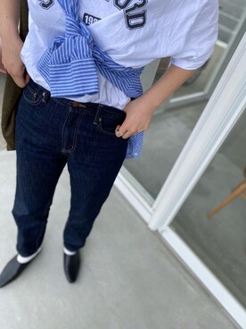 「Libra Cue（リブラ キュー）のアイテム（シューズ）」を使った、ふみさん（レディース・164cm）の夏コーディネート