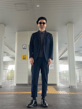 「アイテム（ハンチング/ベレー帽）」を使った、Paulさん（メンズ・171cm）の秋コーディネート