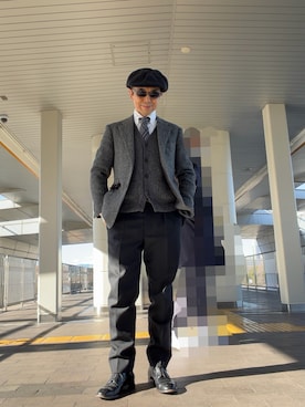 「アイテム（テーラードジャケット）」を使った、Paulさん（メンズ・171cm・50代）の冬コーディネート