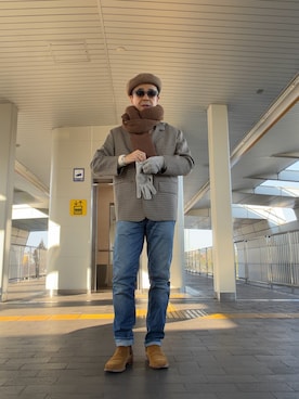 「アイテム（デニムパンツ）」を使った、Paulさん（メンズ・171cm・50代）の冬コーディネート