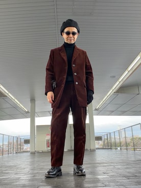 「アイテム（帽子）」を使った、Paulさん（メンズ・171cm）の冬コーディネート