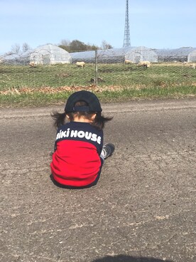 「MIKI HOUSE（ミキハウス）のアイテム（スウェット）」を使った、ta-naさん（キッズ・80cm）の秋コーディネート