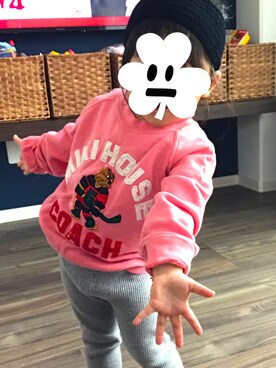 「MIKI HOUSE（ミキハウス）のアイテム（スウェット）」を使った、ta-naさん（キッズ・80cm）の冬コーディネート