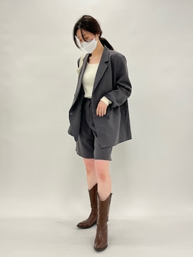 「ALAND（エーランド）のアイテム（ジャケット/アウター）」を使った、yumeさん（レディース・165cm）の春コーディネート