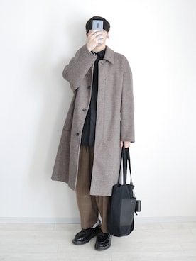 「タッセルローファー」｜「アイテム（ステンカラーコート）」を使った、naoさん（メンズ・171cm）の秋コーディネート