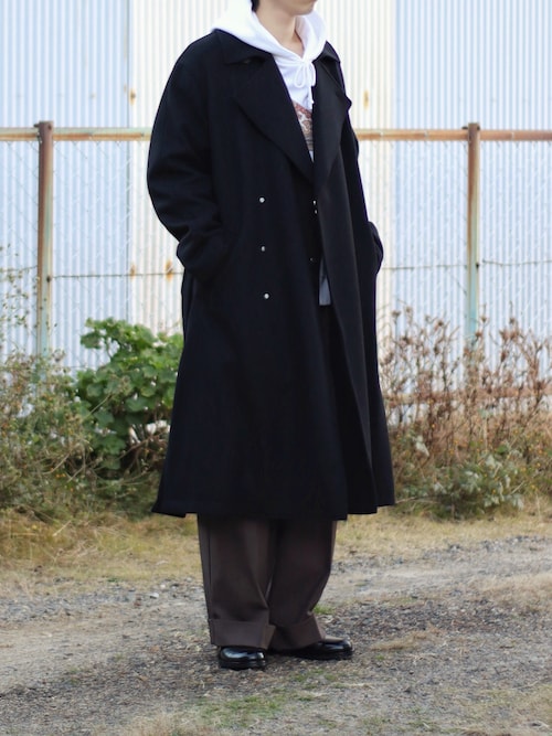 美品✨メゾンスペシャル ダブルクロスメルトンプライムオーバーダブルコート 黒 美品✨メゾンスペシャル ダブルクロスメルトンプライムオーバー