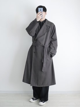 「レースアップシューズ」｜「アイテム（トレンチコート）」を使った、naoさん（メンズ・171cm）の秋コーディネート