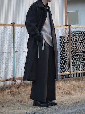 「MAISON SPECIAL（メゾンスペシャル）のアイテム（トレンチコート）」を使った、naoさん（メンズ・171cm）の冬コーディネート
