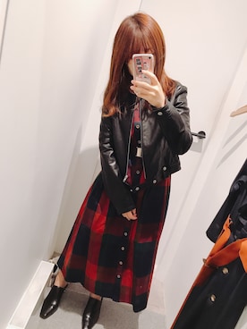 「REDYAZEL（レディアゼル）のアイテム（ジャケット/アウター）」を使った、のいちゃんさん（レディース・156cm）の秋コーディネート