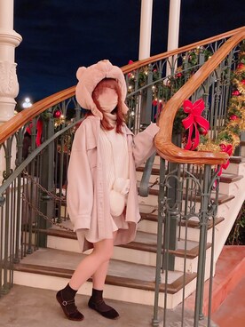 「w closet（ダブルクローゼット）のアイテム（その他アウター）」を使った、のいちゃんさん（レディース・156cm）の冬コーディネート